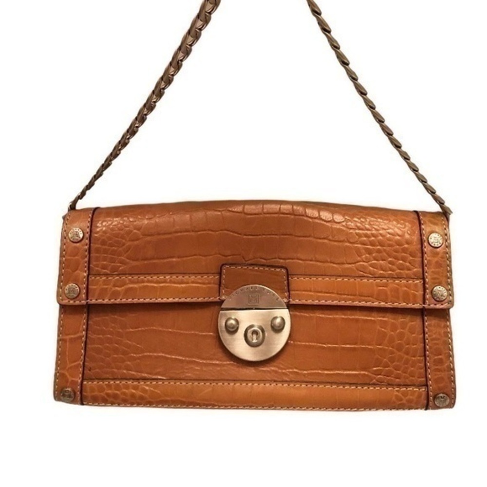 Michael kors brown embossed leather bag purse